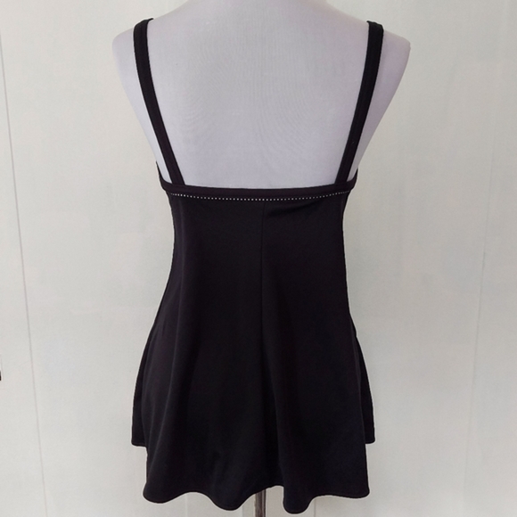 Vintage Beach Cabana Black White Swim Dress Swimsuit One Piece - Picture 5 of 16